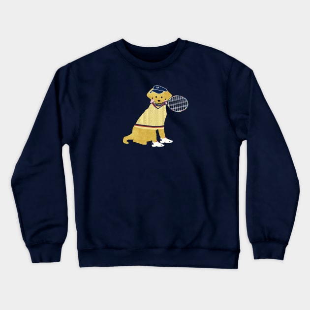 Preppy Golden Retriever Tennis Dog Crewneck Sweatshirt by emrdesigns